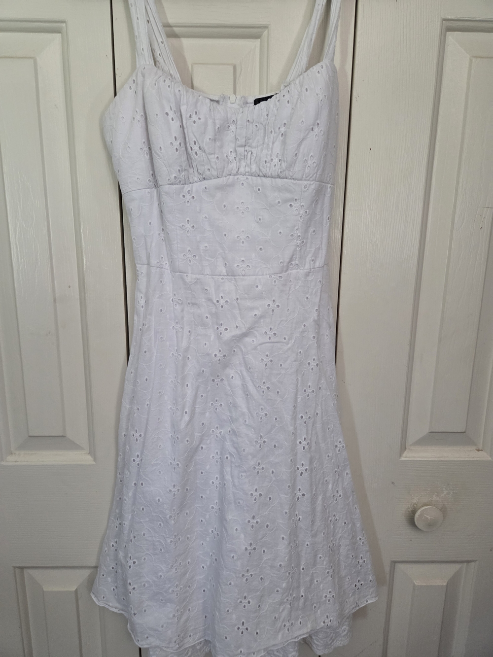 Ruby Rox White Eyelet Mini Dress with Spaghetti Straps